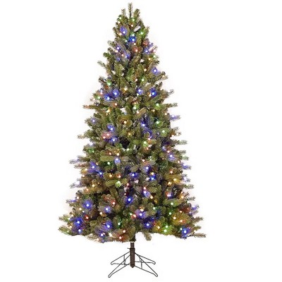 GE Just Cut 7-FT Pre-lit Colorado Spruce Artificial Christmas Tree Dual Color LED Lights