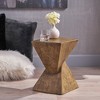 Twisted Hourglass Outdoor Accent Table, Lightweight Concrete Patio End Table for Outside Use, Patio Side Tables -Christopher Knight Home - 2 of 4