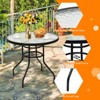 Tangkula Patio Round Table Patio Furniture Steel Frame Dining Table w/ Glass Top - 4 of 4