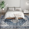 HOMCOM 8x10 Area Rug, Vintage Machine Washable Rug, Non-Slip Floor Carpet for Living Room, Bedroom, Dining Room, Home Office, Blue - 2 of 4