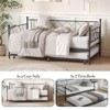 Twin Size Daybed with Trundle, Heavy Duty Metal Bed Frame, Twin Size Metal Sofa Bed for Living Room Guest Room, No Box Spring Needed, Easy Assembly - 4 of 4