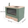 LunaLulinlk green Large litter box with lid, includes litter scoop, tray, and self-grooming side panels. - 4 of 4