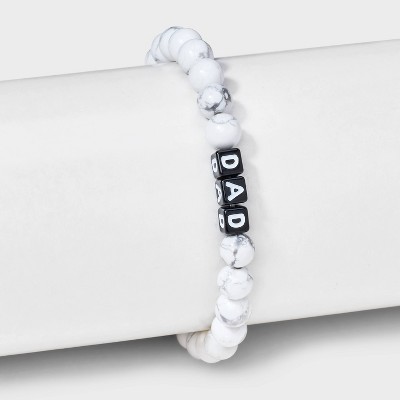 Little Words Project Dad Beaded Bracelet - White/Black - image 2