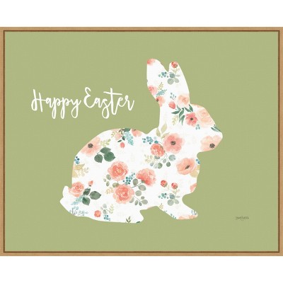 Amanti Art Blooming Delight Bunny II by Jenaya Jackson Canvas Wall Art Print Framed 28-in. x 23-in.