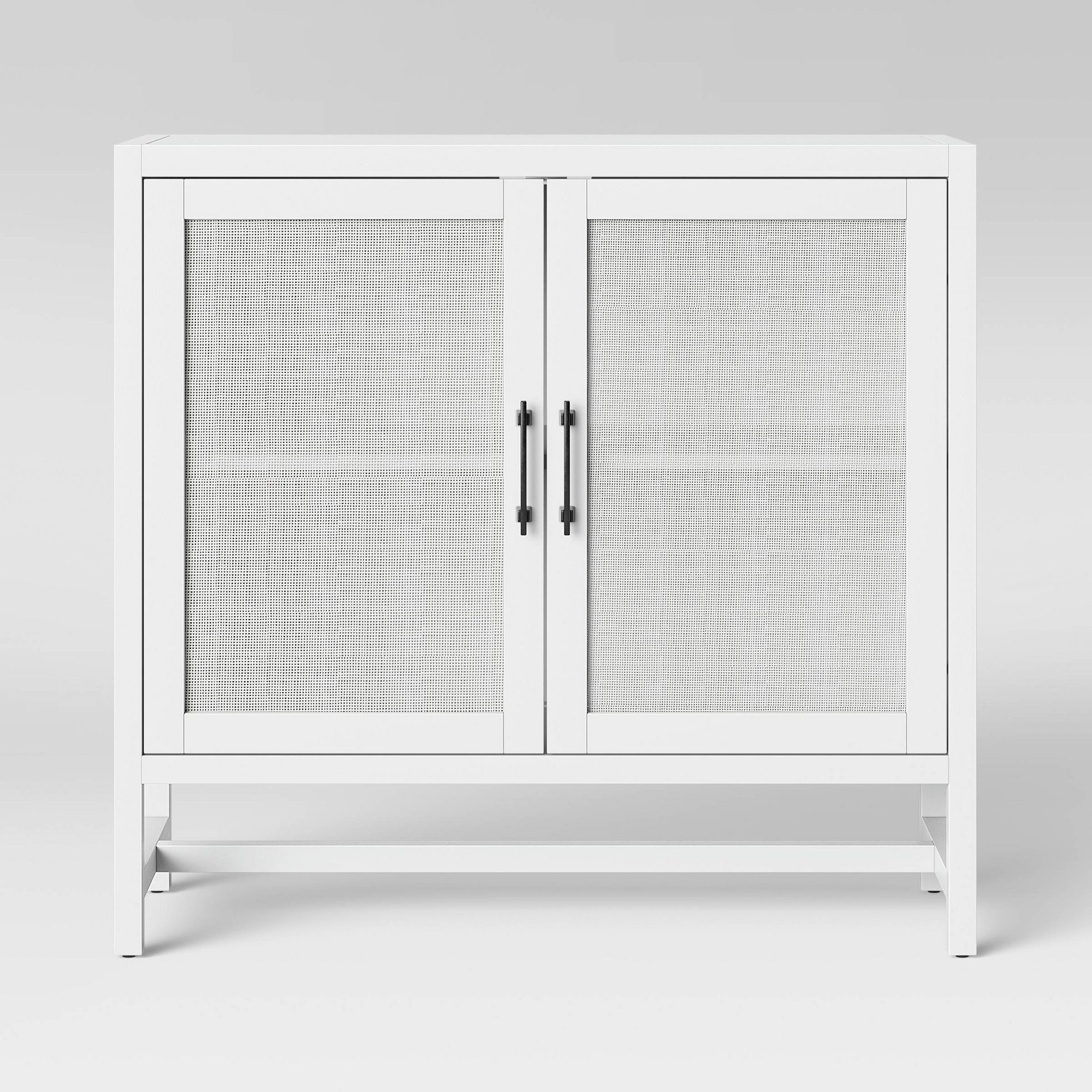 Warwick 2 Door Cabinet White - Threshold™: Transitional Style, Adjustable Shelves, Hardwood Frame