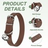 Unique Bargains Dog Collar with Bell Adjustable Buckle PU Leather Dog Collars - 3 of 4