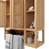 KTMBDW Bathroom Wall Cabinets, Bamboo Medicine Cabinets with Towel Bar, Wall Mounted Storage Cabinet, Over The Toilet Storage for Small Spaces,Natural - 4 of 4