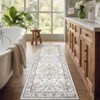 Washable Area Rugs for Bedroom Non-Slip Floral Living Room Carpet - 3 of 4