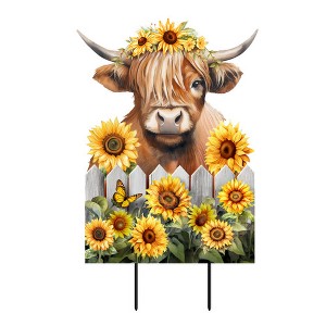 Briarwood Lane Summer Metal Art 27x15 Highland Cow For Summer Metal Art - 1 of 2