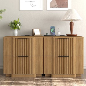 Brafabhome Fluted Nightstands with 20W Fast Charging Station, Modern Bedside Tables with Storage Drawers & Open Shelf, Accent End Tables Set of 2 - 1 of 4