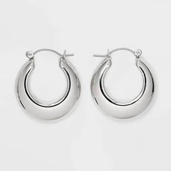 Small Puffy Hoop Earrings - Universal Thread™ Silver