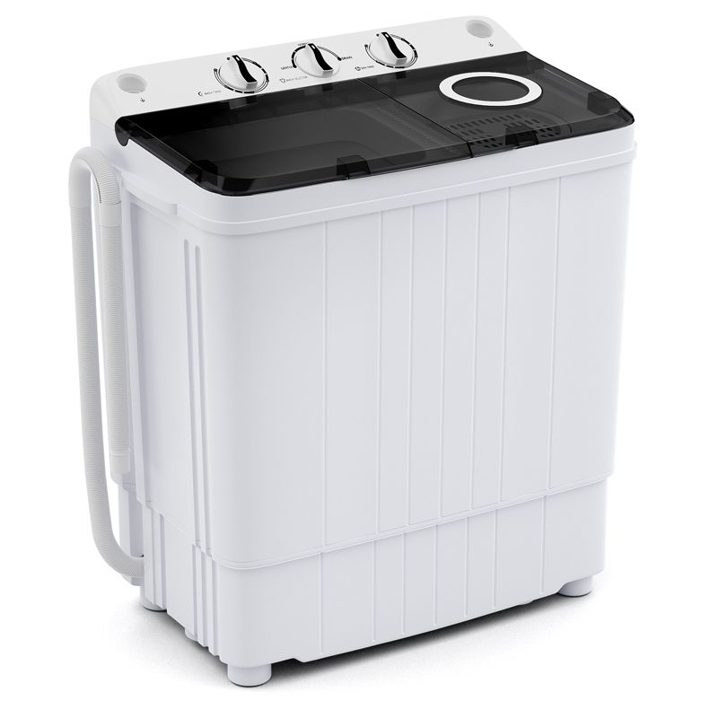 Costway Portable Washing Machine 17.6 lbs Twin Tub Laundry Washer with Drain Pump Blue/Grey, 1 of 11
