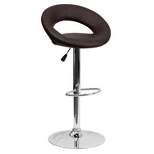 Flash Furniture Contemporary Vinyl Rounded Orbit-Style Back Adjustable Height Barstool with Chrome Base
