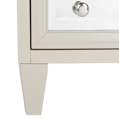 Gray Mirrored 3-Drawer Transitional Chest