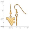 Black Bow Jewelry 14k Yellow Gold Plated Sterling Silver West Virginia Mountaineers NCAA Dangle Earrings - 2 of 3