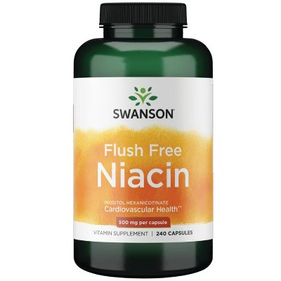 Swanson Flush Free Niacin 500 mg 240 Capsules.