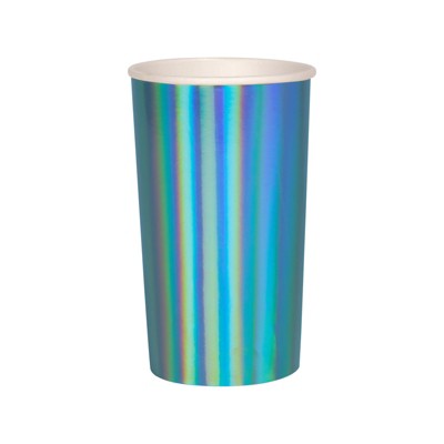 Meri Meri Blue Holographic Highball Cups