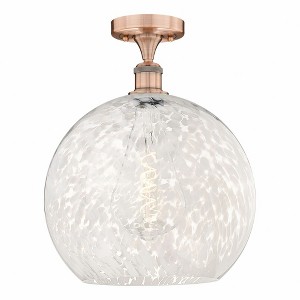White Mouchette - 1 Light Semi-Flush Mount In Modern Style-16.75 Inches Tall and 13.75 Inches Wide - 1 of 1