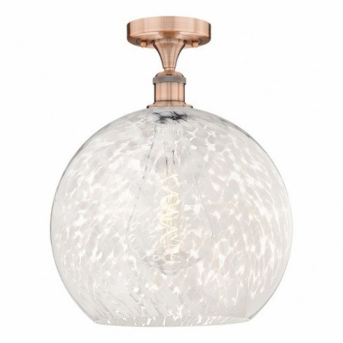 Innovations Lighting White Mouchette 1 - Light Semi-Flush Mount in  Antique Copper - image 1 of 1