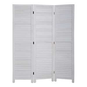 BestMassage 3/4/6 Panel Folding Wood Room Divider 5.75 Ft Tall Privacy Wall Divider, White - 1 of 4