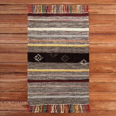 1'10"x1'10" Rectangle Woven Accent Rug Multicolored - DEERLUX