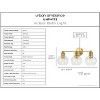 Urban Ambiance Luxury Vintage Bath Light 10.875''H x 24.5''W,  Olde Brass Finish,  Belfast Collection, UHP4172 - 3 of 4