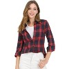 Allegra K Women's Plaid Button Down Collar Long Sleeve Top - 2 of 4