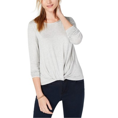 maison Jules Womens Twisted Hem Basic T-Shirt