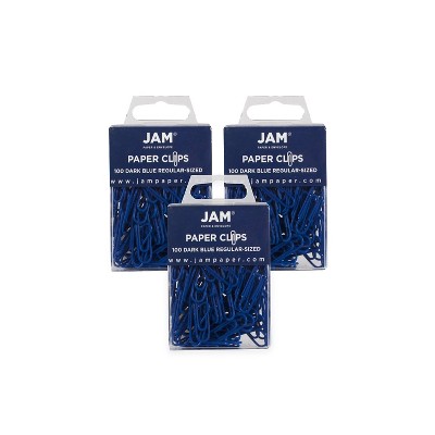 JAM Paper Colored Standard Paper Clips Small 1 Inch Dark Blue Paperclips 42186868B