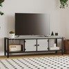 Sturdy Wooden Entertainment Center with 2 Closed & 2 Open Shelves, Adjustable Legs - 4 of 4