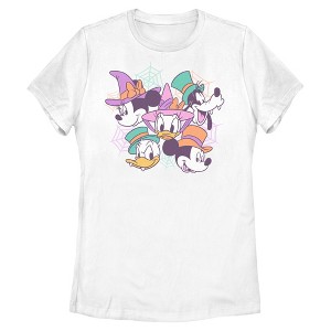Womens Mickey & Friends Halloween Pop Group Portraits T Shirt - 1 of 4
