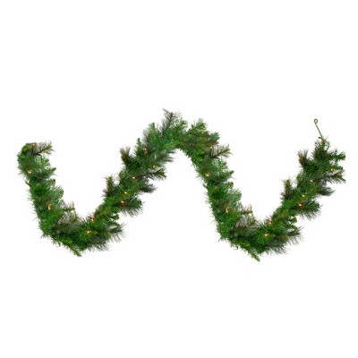 Northlight 9' x 12" Prelit Canyon Pine Artificial Christmas Garland - Clear Lights