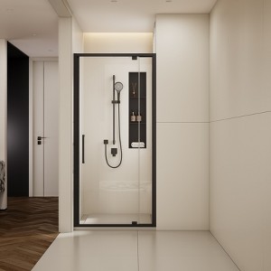 VYNXARIA 32-36" W*76" H Scalable adjustable frame Shower Door with 1/4"(6mm) Clear Tempered Glass,Matte Black Finish Shower Doors - 1 of 4