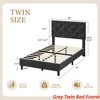 TWIN XL/Twin/Full /Queen/King Upholstered Bed Frame Heavy-Duty Platform Bed Frame w/ Upholstered Headboard and Strong Wood Slats - 2 of 4