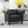 CAVINAS Velvet Accent Chair with Mid-Height Backrest and Gourd Shaped Wood Leg,Upholstered Living Room Chairs,Reading Chairs for Living Room - 2 of 4