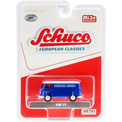 Volkswagen T1 Panel Bus "Porsche Diesel" Blue with White Top "European Classics" Series Limited Edition to 3,600 pieces 1/64 Diecast Model by Schuco