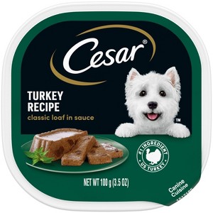 Cesar Classic Loaf in Sauce Turkey and Gravy Flavor Small Breed Wet Dog Food - 3.5oz - 1 of 4