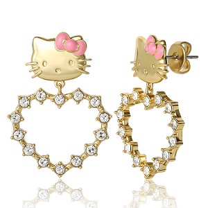 Sanrio Hello Kitty Heart Dangle Stud Earrings - 1 of 4