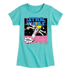 Girls' - Star Wars - Luke Skywalker Ship Fitted Short Sleeve Graphic T-Shirt - 1 of 3