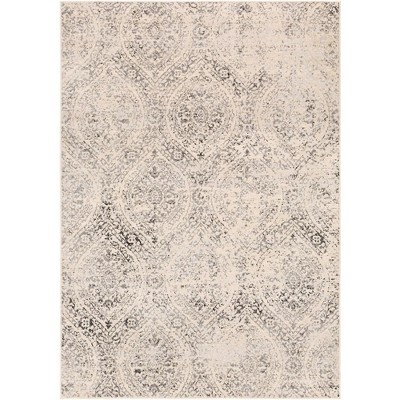 Mark & Day Westhem 4'3"x5'11" Rectangle Woven Indoor Area Rugs Charcoal: Traditional Medallion, Stain-Resistant, Polypropylene