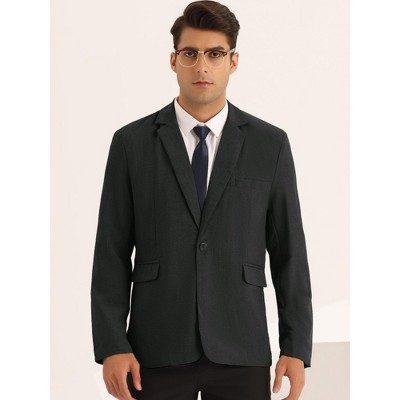 Lars Amadeus Men's Solid Color Prom Wedding Formal Suit Jacket Small Black — фото 2