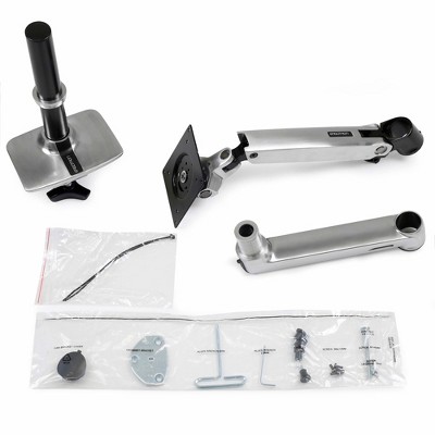 Polished Aluminum Full-Motion Desk Mount Monitor Arm with Riser