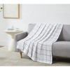 Southshore Fine Living, 100% Cotton, Combed Cotton Luxurious Urban Check throw blanket - 3 of 4