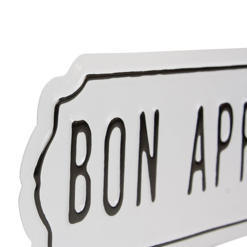 Northlight Metal "Bon Appetit" Sign Wall Decor - 14" - Black and White, 4 of 6
