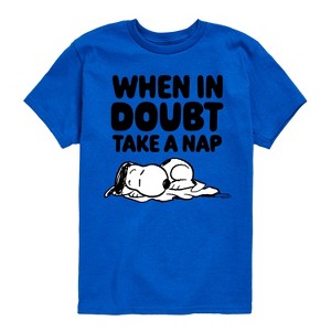 Boys' - Peanuts - When In Doubt Take A Nap Short Sleeve Graphic T-Shirt - 1 of 4