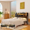 Aheaplus Storage Headboard with Led Lights & Charging Station - 2 of 4