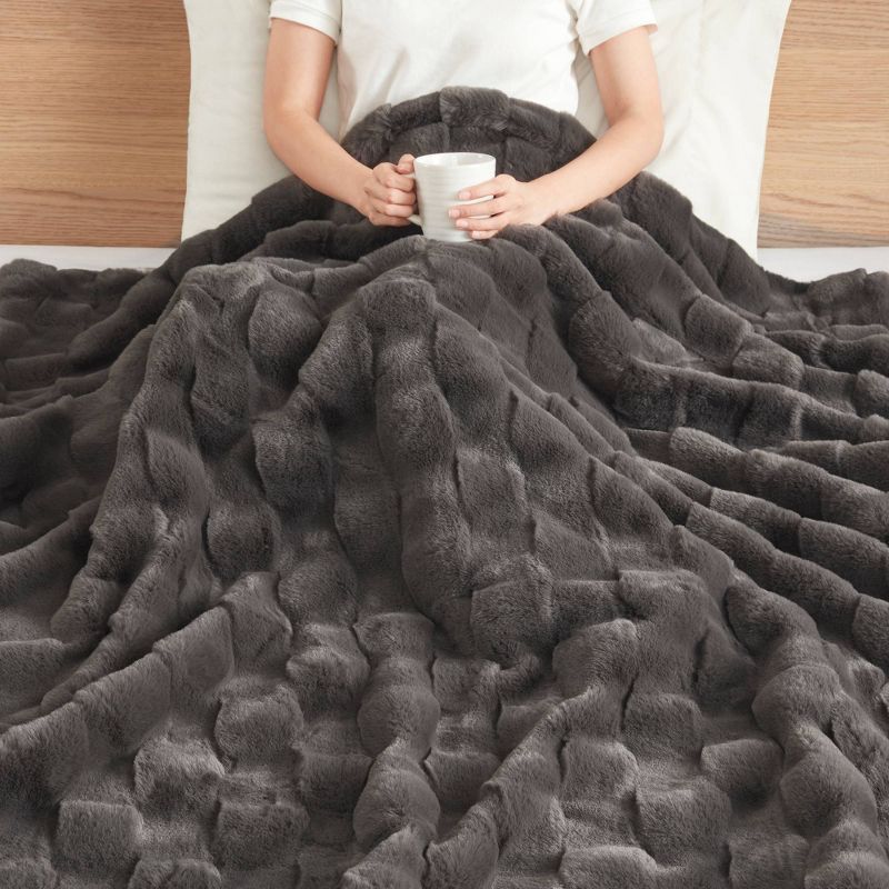 50"x60" Camille Faux Fur Throw Blanket - Madison Park, 4 of 9