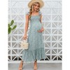 Smocked Maternity Boho Summer Dress Casual Spaghetti Strap Ruffle Sleeveless Swing Maxi Dress Baby Shower Photoshoot - 4 of 4