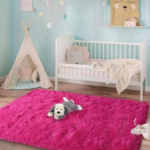 3x5 Fluffy Area Rugs for Living Room Bedroom, Soft Shag Kids Rug Small Carpet Home Decor - 1 of 4