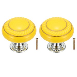 Unique Bargains Ceramic Round Drawer Dresser Closet Cabinet Knobs 2 Pcs - 1 of 4